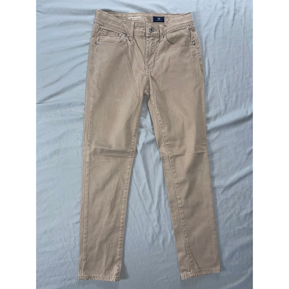 AG The Kingston Luxe Slim Skinny Stretch Sateen Jeans. Beige, Girls 10. GUC!!